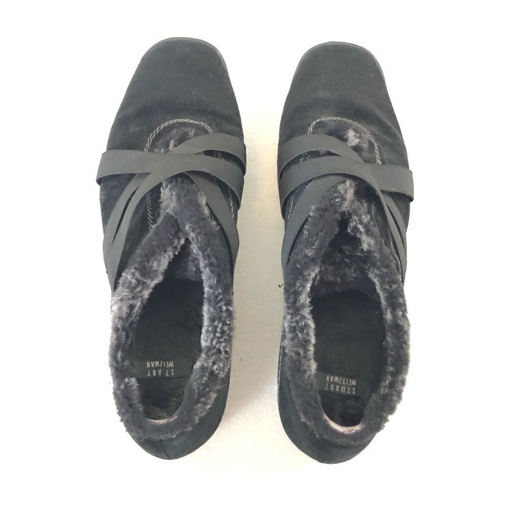 Stuart Weitzman Happy Feet Shearling Suede Shoes - Picture 4 of 6